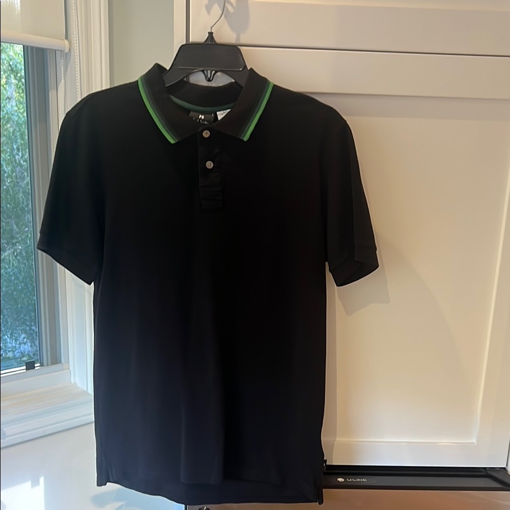 Paul Smith Black ‘Sports Stripe’ Tipping Polo Shirt